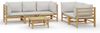 vidaXL 6-tlg. Garten-Lounge-Set mit Hellgrauen Kissen Bambus 3155090 Bild 2