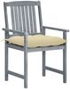vidaXL Gartenstühle mit Kissen 2 Stk. Grau Massivholz Akazie 3061255 Bild 2