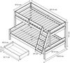 Etagenbett Everest Naturholz 140x200 / 90x200 cm mit 2 Matratzen und 2 Schubkästen Vitalispa Bild 3
