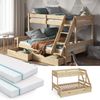 Etagenbett Everest Naturholz 140x200 / 90x200 cm mit 2 Matratzen und 2 Schubkästen Vitalispa Bild 2