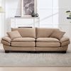 Doppelsitzer Sofa mit Samtbezug, Polsterkissen & Holzrahmen, 224x81x81 cm, Khakifarbe Bild 4