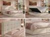 Boxspringbett SOLVEN mit Matratze H4 und Topper Visco, zwei Bettkästen, Doppelbett mit Stauraum, Bonell-Federkern, gepolsterte Kopfstütze - 140 x 200 cm - Beige Stukture Bild 2