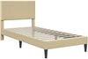vidaXL Bettrahmen mit Kopfteil Hellgrün-Grau 90x190 cm Cordstoff 42027711 Bild 3