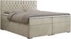 Boxspringbett mit 2 Bettkästen, Matratze und Topper - PERA - 200x200cm - Beige Velours - H4 Bild 3