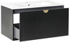 Wandmontierter Waschbeckenunterschrank mit Waschbecken BONAIRE Schwarz Bild 4