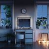 Schminktisch Sherry Sonoma 90 cm mit LED-Spiegel und Hocker Vicco Bild 4