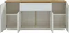 Vente-unique - Sideboard mit 4 Türen & 1 Schublade - MDF lackiert - Weiß & Eichefarben - AMANI Bild 4