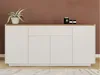 Vente-unique - Sideboard mit 4 Türen & 1 Schublade - MDF lackiert - Weiß & Eichefarben - AMANI Bild 2