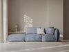 Micadoni Modulares Sofa Chris 3-Sitzer Links Strukturierter Stoff Gedämpftes Blau Bild 4