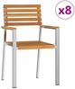 vidaXL Gartenstuhl 8 pcs Massives Akazienholz und Edelstahl 3334848 Bild 2