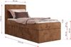 Boxspringbett TILIANO 90x200 Cord inkl. Bettkasten, Einzelbett 7-Zonen Multipocket-Matratze & Topper, Modernes Design mit hohem Kopfteil - Orange Cordstoff - H3 - Topper Visco Bild 4