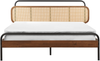 Bett mit Lattenrost BOUSSICOURT 160 x 200 cm Rattan Dunkler Holzfarbton Bild 4