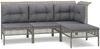 vidaXL 4-tlg. Garten-Lounge-Set mit Kissen Grau Poly Rattan 3187497 Bild 2