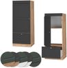 Mikrowellenschrank Fame-Line Anthrazit-Gold 60 cm Vicco Bild 5