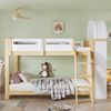 Etagenbett Kinderbett, dreistufiges Regal sicheres Bettgitter dreistufige Trittleiter stabile Lattenroste, Kiefer MDF Sperrholz, Weiß Natur, 90 x 200 cm Bild 2