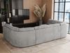 Ecksofa, Sofa big XXL, Wellenfedern, Wohnlandschaft XXL, mit Schlaffunktion - COMODO U - Hellgrau Velours Bild 3