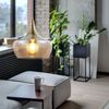 LED Hängeleuchte, messing antik, Glas amberfarben, H 150 cm Bild 4