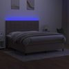 vidaXL Boxspringbett mit Matratze & LED Taupe 180x200 cm Stoff 3134897 Bild 4