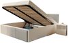 FDM Polsterbett mit Lattenrost Doppelbett 120x200, 140x200, 160x200, 180x200 (MADE IN EU - Bettrahmen mit Bettkasten für viel Stauraum, in Grau,Weiß oder Eiche Braun, ideal für Paare), Metallrahmen mit hydraulischer Klappfunktion Bild 3
