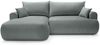 Selsey 'Ovo' Ecksofa mit Schlaffunktion, Stauraum und Samtbezug, grau, links, 93 x 260 x 165 cm Bild 5