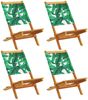 vidaXL Gartenstühle 4 Stk. Klappbar Grün Stoff und Massivholz 3214649 Bild 2