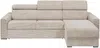 Vente-unique - VIZIR Sofa SamtStoff Beige - B 223 cm94 cm x H 110 cm95 cm x L 302 cm Bild 3
