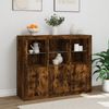 vidaXL Sideboards mit LED-Leuchten 3 Stk. Räuchereiche Holzwerkstoff 3209104 Bild 4