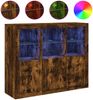 vidaXL Sideboards mit LED-Leuchten 3 Stk. Räuchereiche Holzwerkstoff 3209104 Bild 2