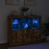 vidaXL Sideboards mit LED-Leuchten 3 Stk. Räuchereiche Holzwerkstoff 3209104 Bild 3