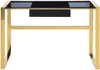 Vente-unique - SALI Büromöbel MetallGlas Schwarz - B 60 cm x H 76 cm x L 120 cm Bild 3