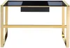 Vente-unique - SALI Büromöbel MetallGlas Schwarz - B 60 cm x H 76 cm x L 120 cm Bild 4