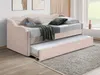 Vente-unique - LENVIA Bett SamtStoff Puderrosa - B 96,5 cm x H 81,2 cm x L 207 cm Bild 2