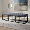 Sitzbank MERIDA - Samt Grau 150x37x42 cm | Sitzbank Flur Sitzhocker Esszimmerbank Polsterbank Schlafzimmerbank Bild 2