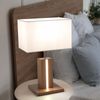 LED Tischleuchte, CCT, dimmbar, Holzoptik, weiß, H 48cm Bild 4
