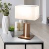 LED Tischleuchte, CCT, dimmbar, Holzoptik, weiß, H 48cm Bild 5