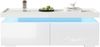Couchtisch, Wohnzimmertisch mit LED, 2 Schubladen, Hochglanz Sofatisch, Moderner minimalistischer Stil, MDF, Weiß, 95×45×35 cm Bild 5