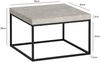 Couchtisch 60 x 60 x 38 cm Sandfarben Sofatisch in Stein-Optik Modern, Design Wohnzimmertisch Quadratisch, Loungetisch Beige, Kaffeetisch Metallbeine Klein Bild 4