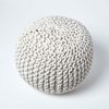 Homescapes Pouf Runder Strickpouf 100% Baumwolle, natur Bild 3