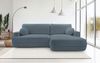 Selsey 'Fuerro' Ecksofa mit Schlaffunktion, Bettkasten, Ottomane rechts, Strukturstoff wasserabweisend, Hellblau Bild 2