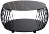 M2 Kollektion Couchtisch MACAU, Ø 80 cm, Schwarz, Gesinterter Stein, Metall, mit Ablage und Rollen Bild 4