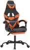 vidaXL Gaming-Stuhl mit Fußstütze Drehbar Schwarz & Orange Kunstleder [349561] Bild 2