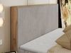 Doppelbett, Boxspringbett mit Bettkästen, Multipocket-Matratze und Topper, Set mit Kopfteil, Eiche Wotan Holzrahmen - WOOD CLASSIC - 160 x 200 cm - Hellgrau Cord - H4 Bild 3