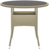vidaXL Gartentisch Ø80x75 cm Hartglas und Poly Rattan Beige 310607 Bild 2