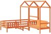 vidaXL Massivholzbett und Bank mit Dach Orange 100x200 cm Kiefernholz 3282173 Bild 3