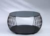 Couchtisch >Shanghai< in schwarz, Metall schwarz/Sicherheitsglas grau - 46 (H), 80cm Durchmesser Bild 3