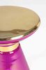 Beistelltisch Leriel aus Glas, rundes Design, modern, rosa mit goldfarbenen Akzenten, von Bizzotto Bild 2