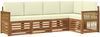 vidaXL Ecksofa Set mit Kissen 4 pcs Natur und Creme 3384356 Bild 2