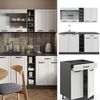 Singleküche R-Line Weiß Landhaus/Anthrazit 160 cm ohne Arbeitsplatte Vicco Bild 2