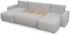 Wohnlandschaft mit Schlaffunktion Roma - U-Form Couch, Schlafsofa mit Bettkasten, Couchgranitur mit Bettfunktion, Big Sofa, Cord Stoff (Grün (Poso 014)) Bild 4