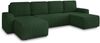 Wohnlandschaft mit Schlaffunktion Roma - U-Form Couch, Schlafsofa mit Bettkasten, Couchgranitur mit Bettfunktion, Big Sofa, Cord Stoff (Grün (Poso 014)) Bild 2